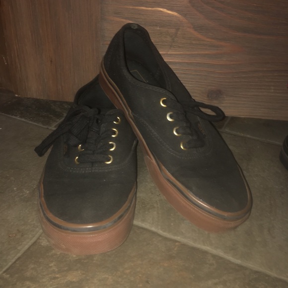 black vans with brown